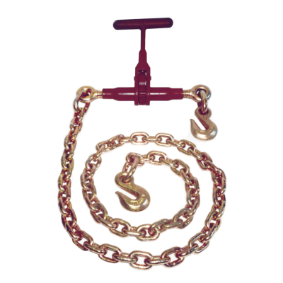 VULCAN Binder Chain with Clevis Grab Hooks - Grade 70 - 5/16 Inch x 20 Foot  - 2 Pack - 4,700 Pound Safe Working Load