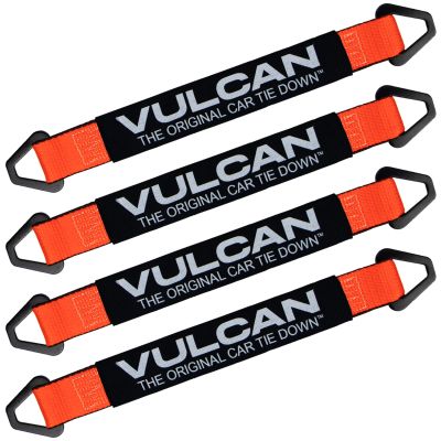 VULCAN Car Tie Down Axle Strap with Wear Pad - 2 Inch x 22 Inch - 4 Pack - PROSeries - 3,300 Pound Safe Working Load