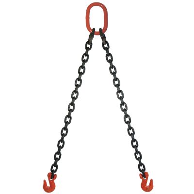 VULCAN Double Leg Mechanical Lifting Sling with Grab Hooks - 3/8 Inch - Grade 80 - 15 Feet