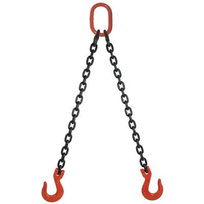 VULCAN Double Leg Mechanical Lifting Sling with Sling Hooks - 9/32 Inch - Grade 80 - 5 Feet